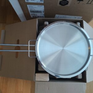 Stor 28cm stål stekepanne med lokk