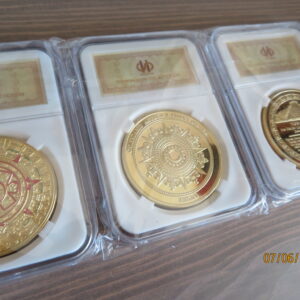 Aztec maya gold medalje trippel sett