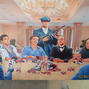 Gangsters lerret på ramme 70x50