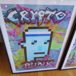 Poster plakat Crypto Punk rammet inn