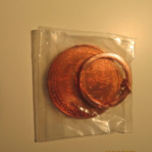 Bitcoin med nøkkelring rød kobber