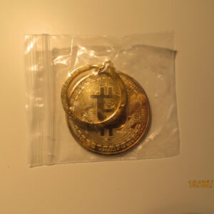 Bitcoin med nøkkelring gullbelagt