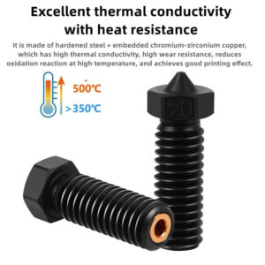 Bi-Metal CHT Volcano Nozzle Hardened steel 0,6mm 3 spor type